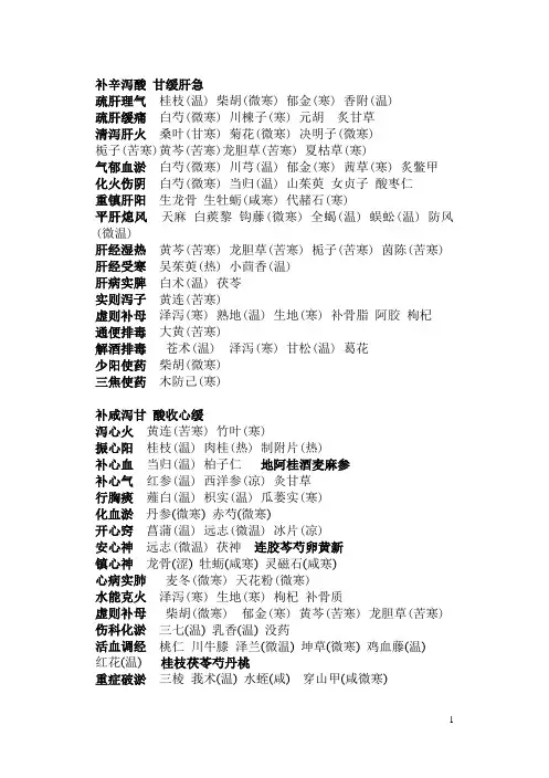 脏腑五行用药法