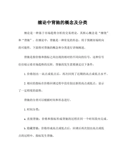 缠论中背驰的概念及分类