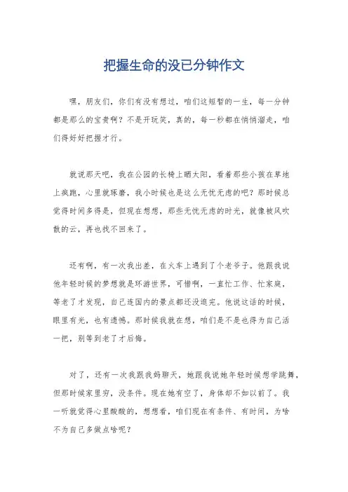 把握生命的没已分钟作文