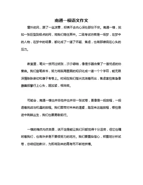 南通一模语文作文