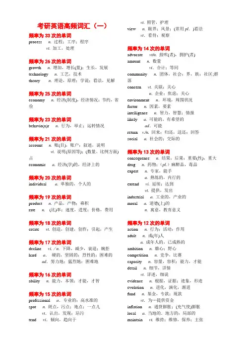 考研英语高频词汇(一)
