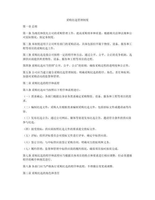 采购比选管理制度