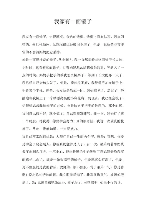 初二叙事我家有一面镜子