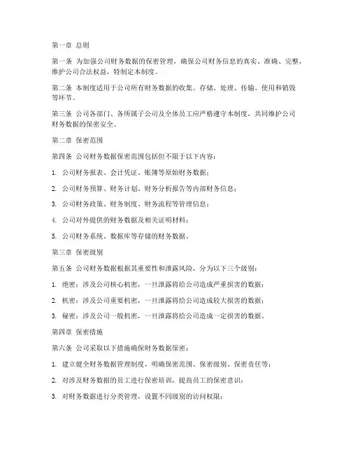 公司财务数据保密管理制度