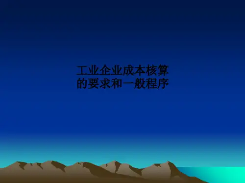 工业企业成本核算的要求和一般程序PPT课件