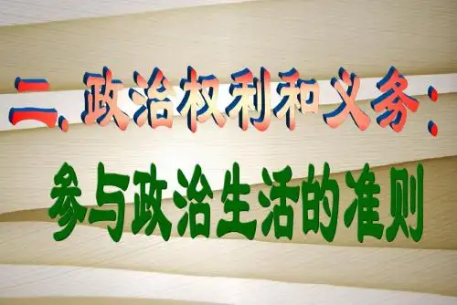 人教版高中政治必修二1.2《政治权利与义务参与政治生活的基础和准则》课件(共25张PPT)