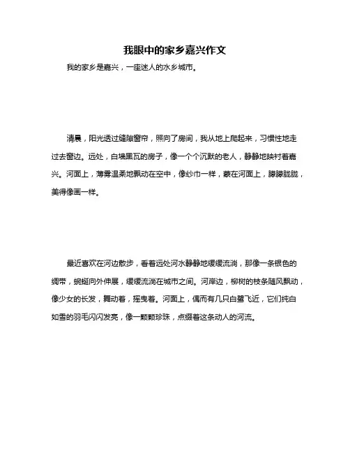 我眼中的家乡嘉兴作文