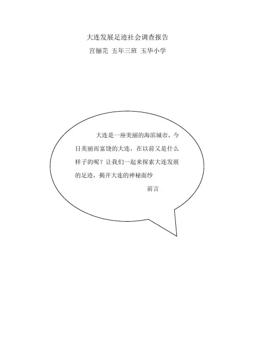 大连发展足迹社会调查报告