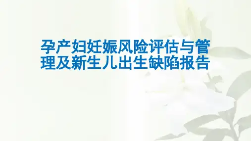 孕产妇妊娠风险评估与管理及新生儿出生缺陷报告