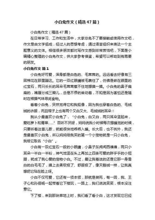 小白兔作文（精选47篇）