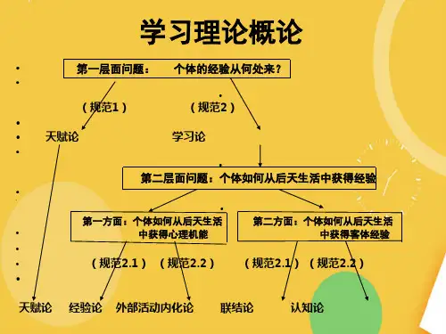教育心理学学习理论流派与其主要观点完整PPT资料