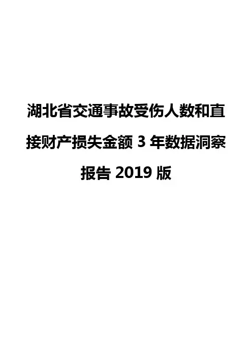 湖北省交通事故受伤人数和直接财产损失金额3年数据洞察报告2019版