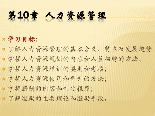 人力资源管理教材(PPT 40页)
