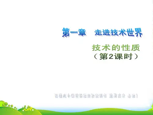 高一通用技术 第一章 走进技术世界(技术的性质)技术课件3