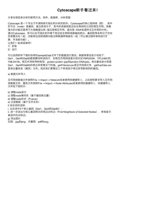 Cytoscape新手看过来!