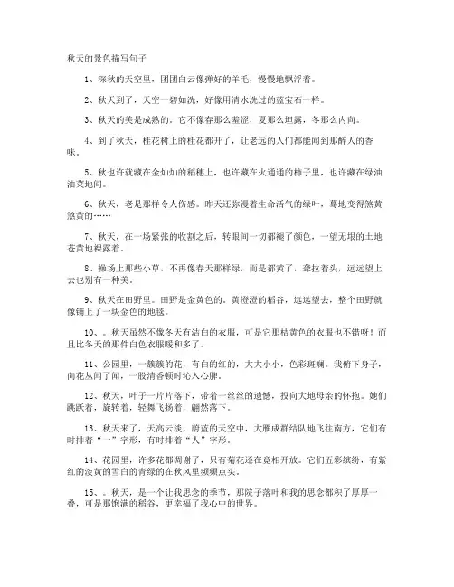 秋天的景色描写句子