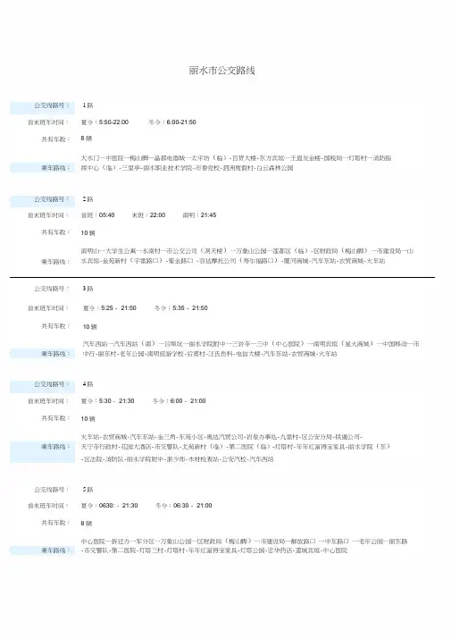 丽水市区公交路线(1)