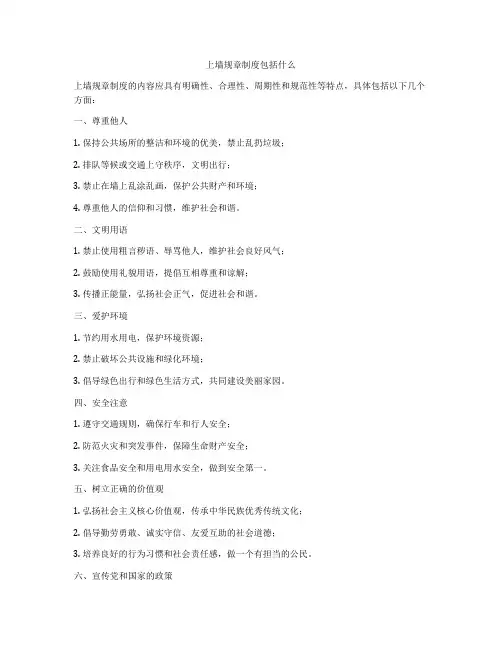 上墙规章制度包括什么