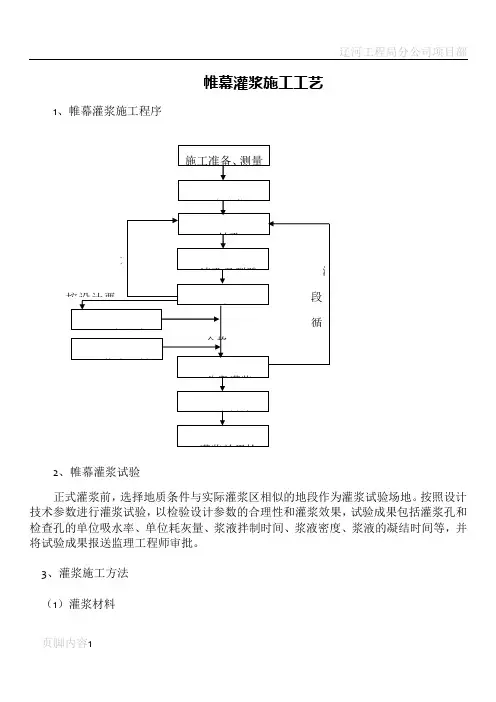 帷幕灌浆施工工艺