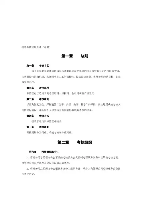 风控团队绩效考核管理办法