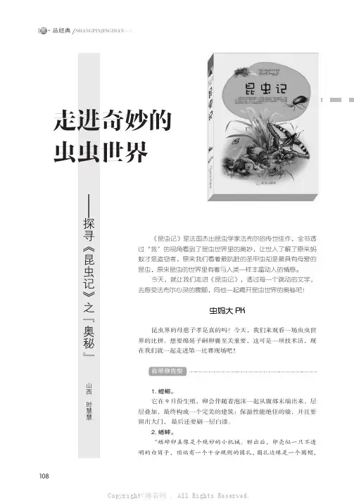 走进奇妙的虫虫世界——探寻《昆虫记》之“奥秘”