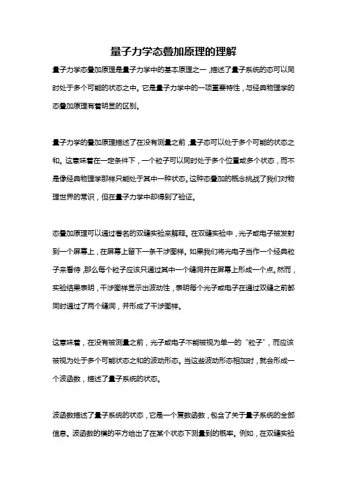 量子力学态叠加原理的理解