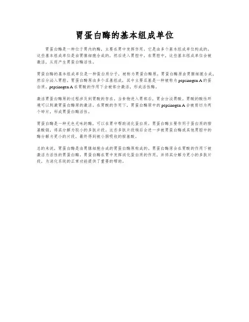 胃蛋白酶的基本组成单位