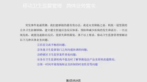 移动卫生监督系统系统解决方案介绍