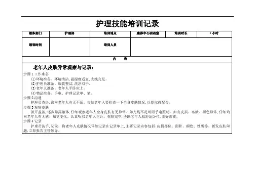 护理技能培训记录6
