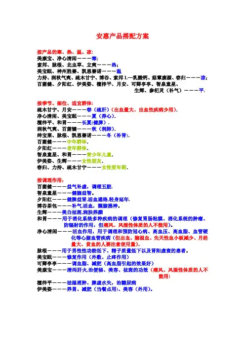安惠产品搭配方案