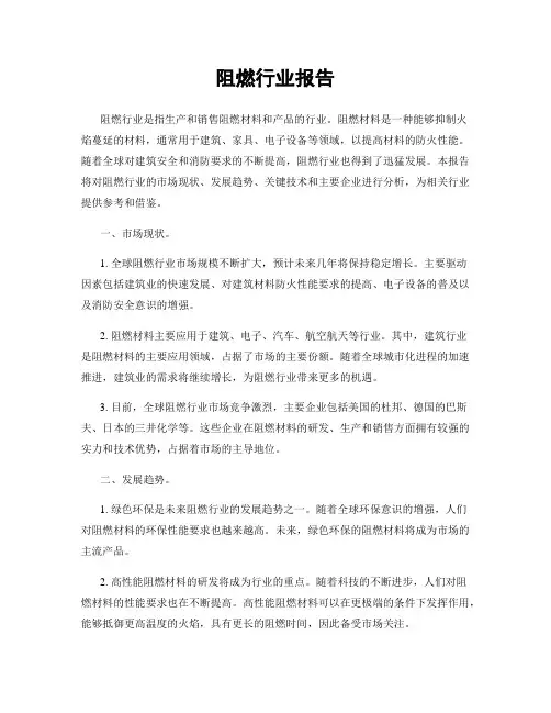 阻燃行业报告