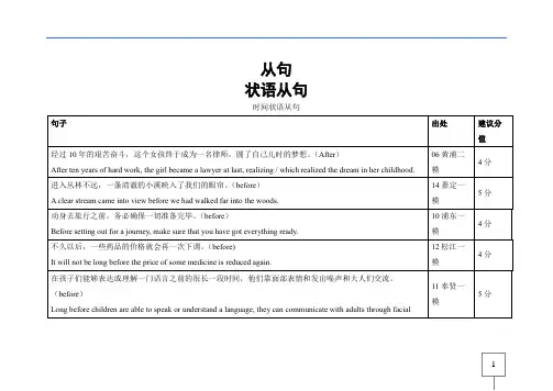 一二模翻译试题分类整理