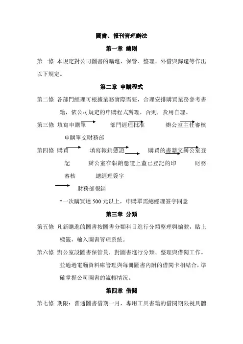 图书、报刊管理办法