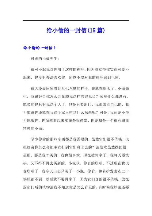 给小偷的一封信(15篇)