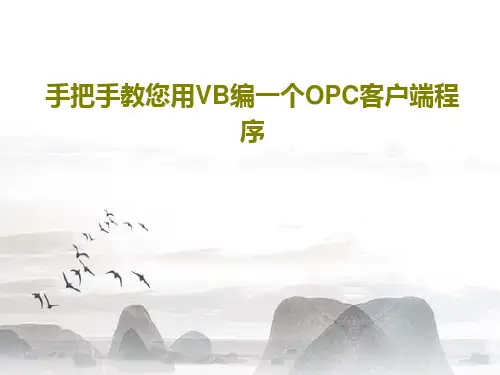 手把手教您用VB编一个OPC客户端程序33页PPT