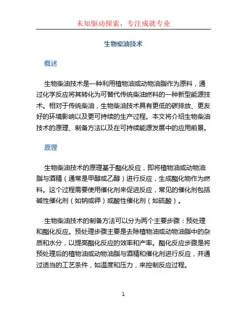 生物柴油技术