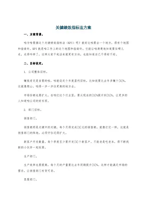 关键绩效指标法方案