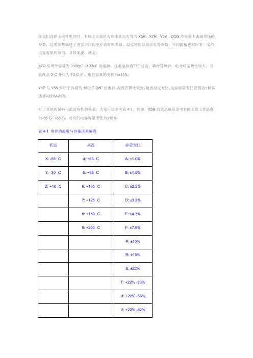 电容参数含义