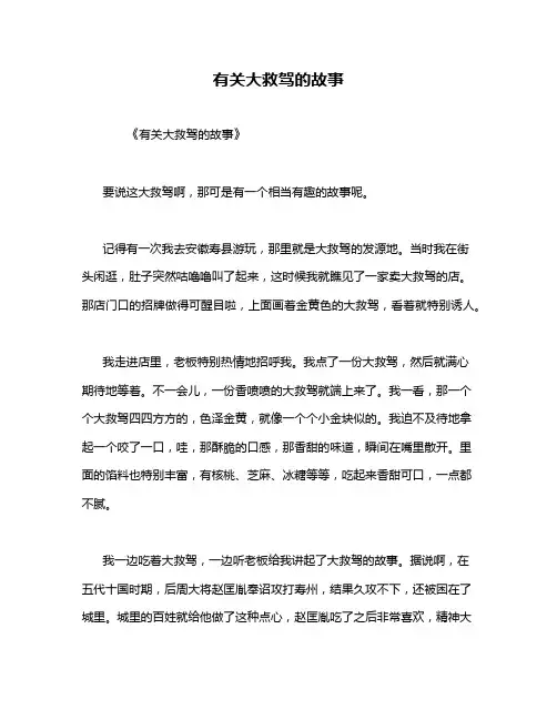 有关大救驾的故事