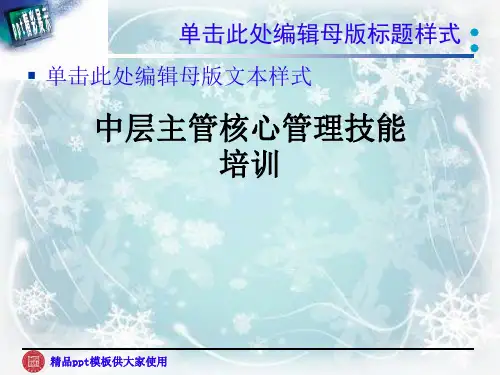 中层主管核心管理技能培训
