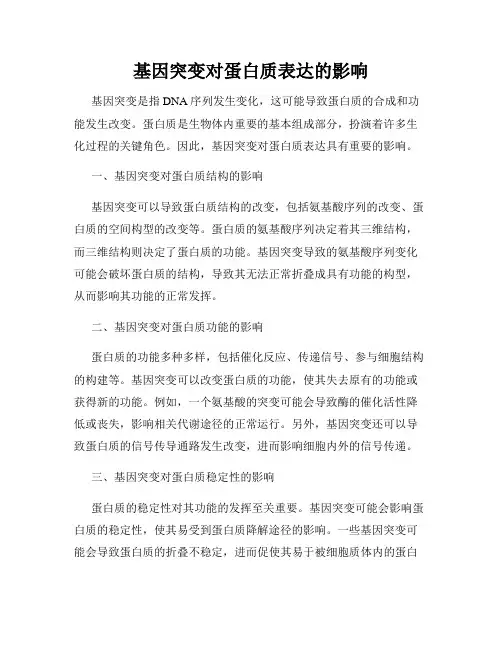 基因突变对蛋白质表达的影响