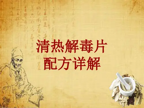 中成药配方详解：清热解毒片