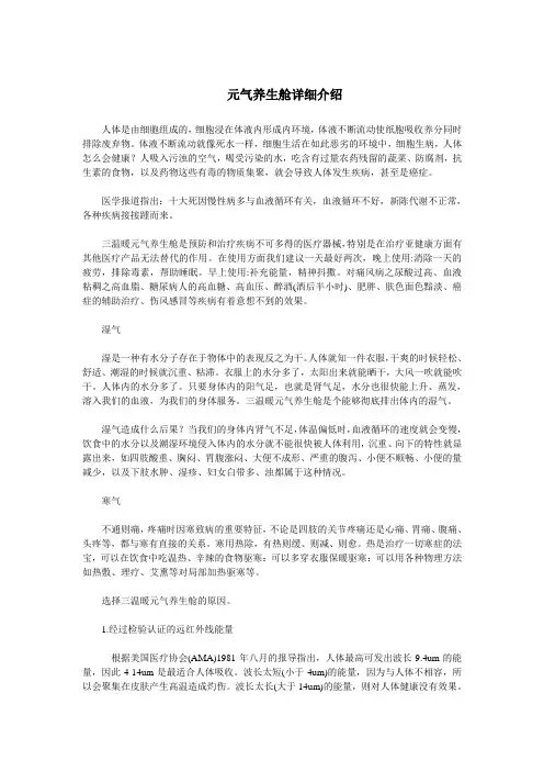 三温暖元气养生舱详细介绍