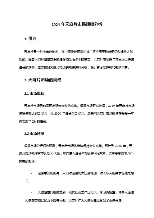 2024年天麻片市场规模分析