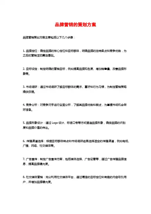 品牌营销的策划方案