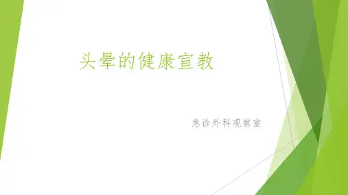 头晕的健康宣教ppt课件