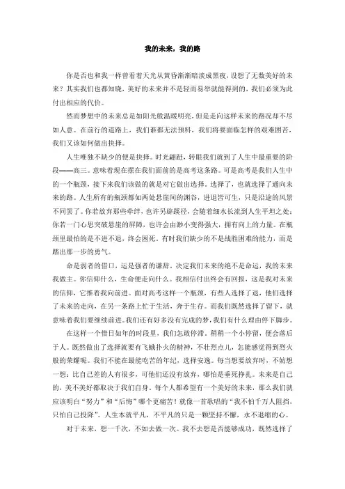 我的未来,我的路