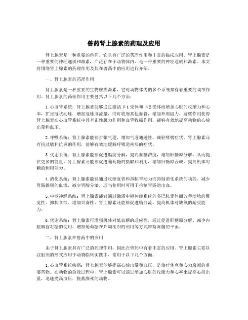 兽药肾上腺素的药理及应用