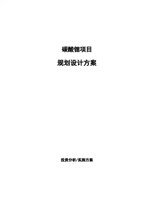 碳酸锂项目规划设计方案 (1)