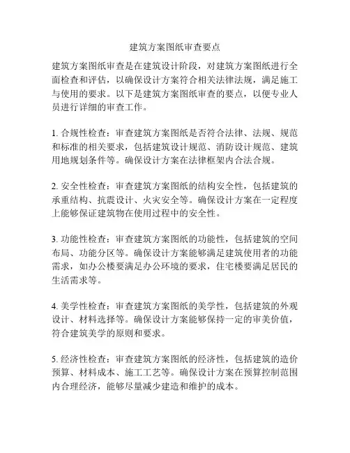 建筑方案图纸审查要点